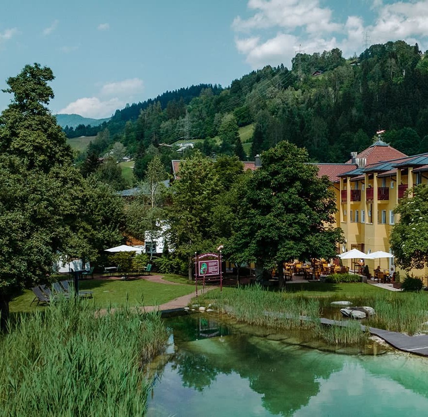Naturschwimmteich mit Schilfgürtel